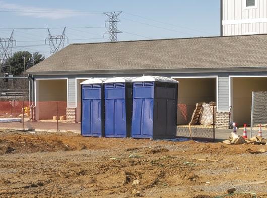 multiple construction portable toilets can be rented at once for a single construction site in order to accommodate multiple workers and prevent lines